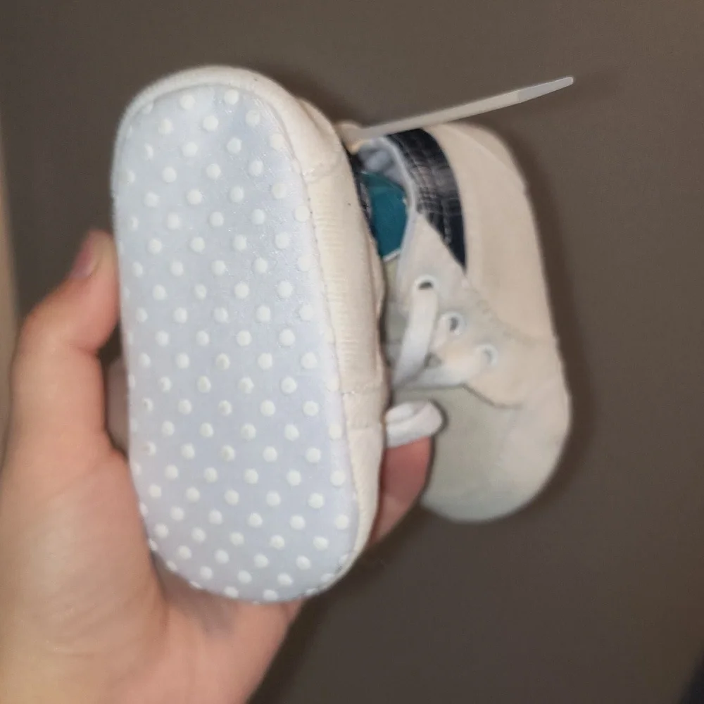 Adorable White and Blue Kids Shoes